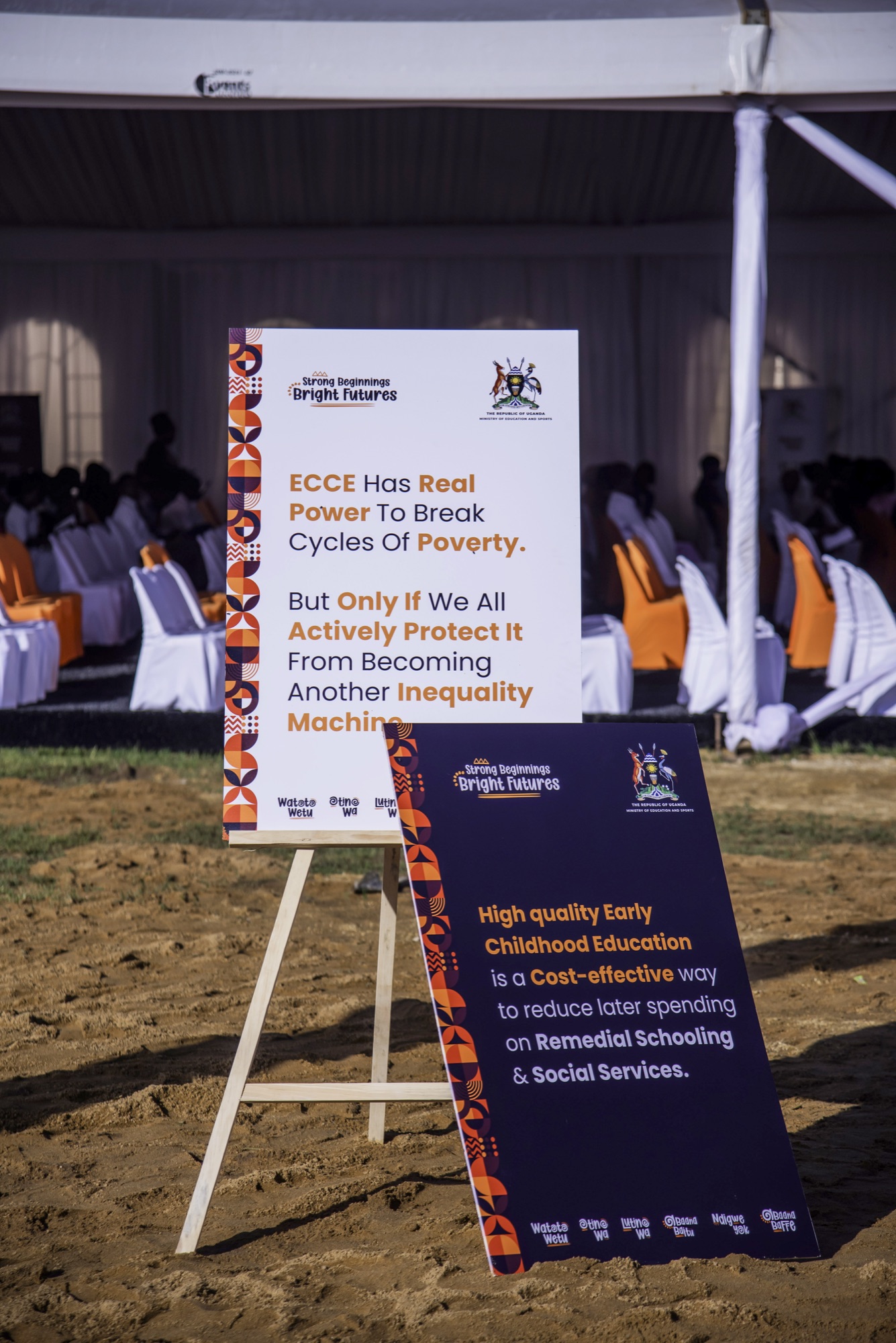 ECCE campaign information boards at the launch venue