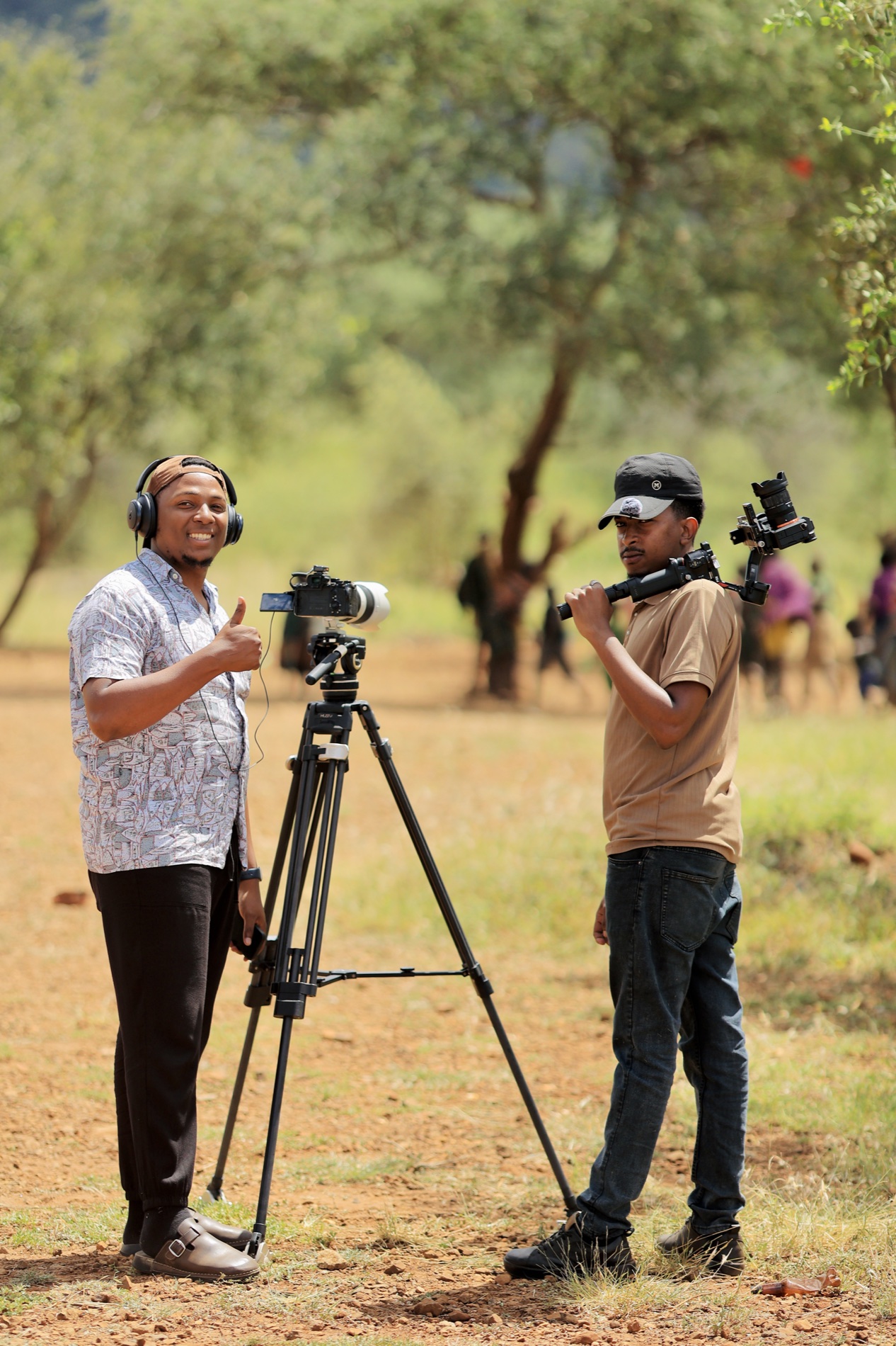Musty Creative Media crew filming on location in Karamoja
